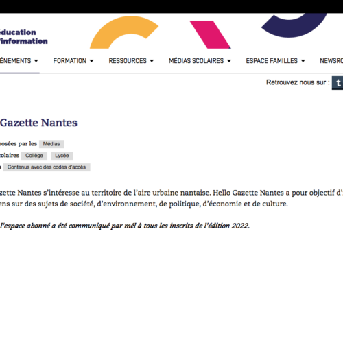 Semaine de la Presse : Hello Gazette Nantes offre des abonnements aux lycées et collèges