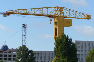 Opération travaux pour les Grues jaune et grise à Nantes