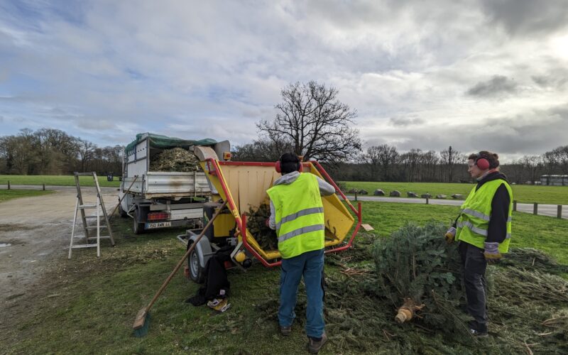 Saint-Aignan de Grand Lieu : une opération de broyage de sapins